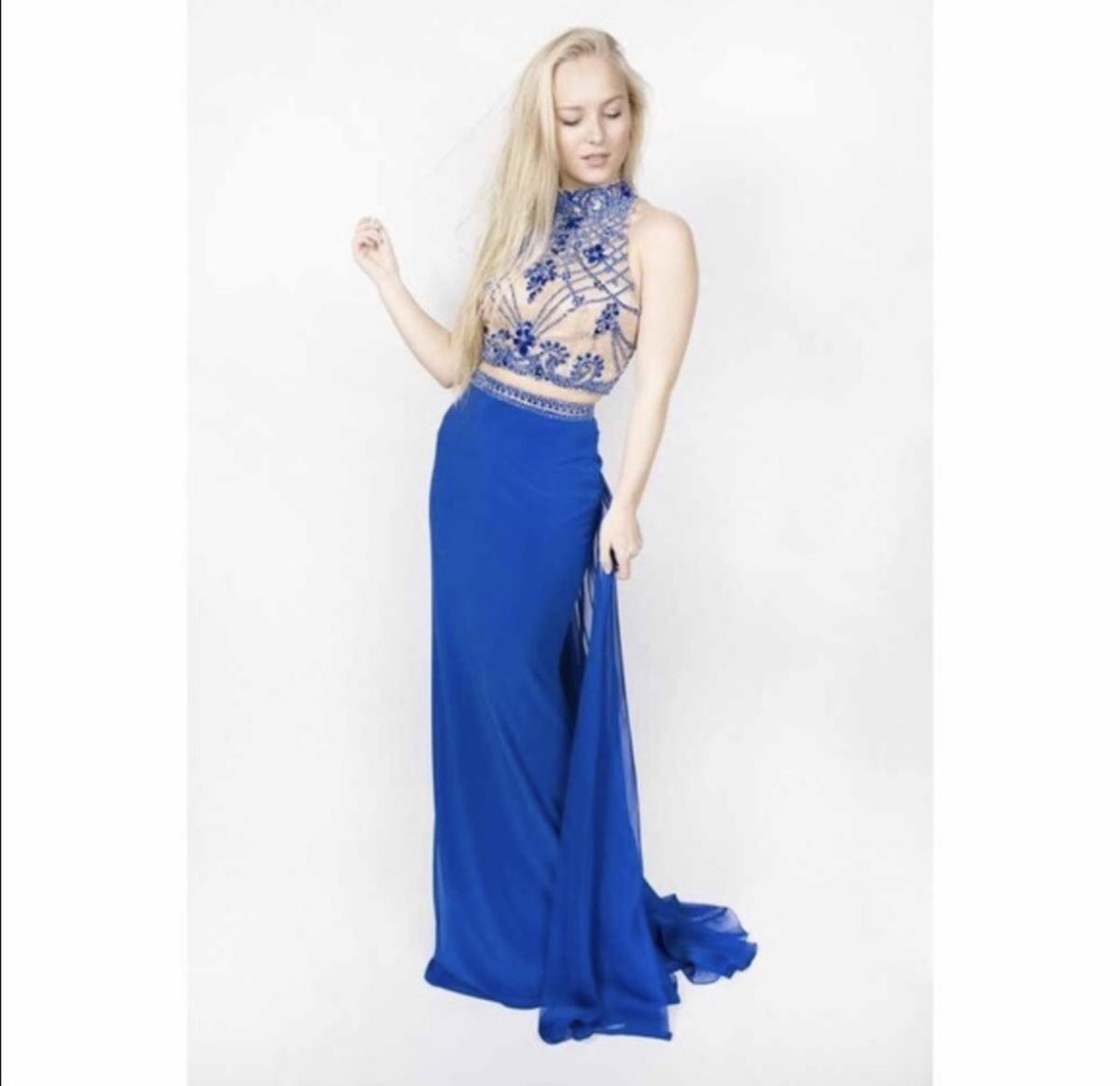 Sherri Hill Size 4 Blue Floor Length Maxi on Queenly