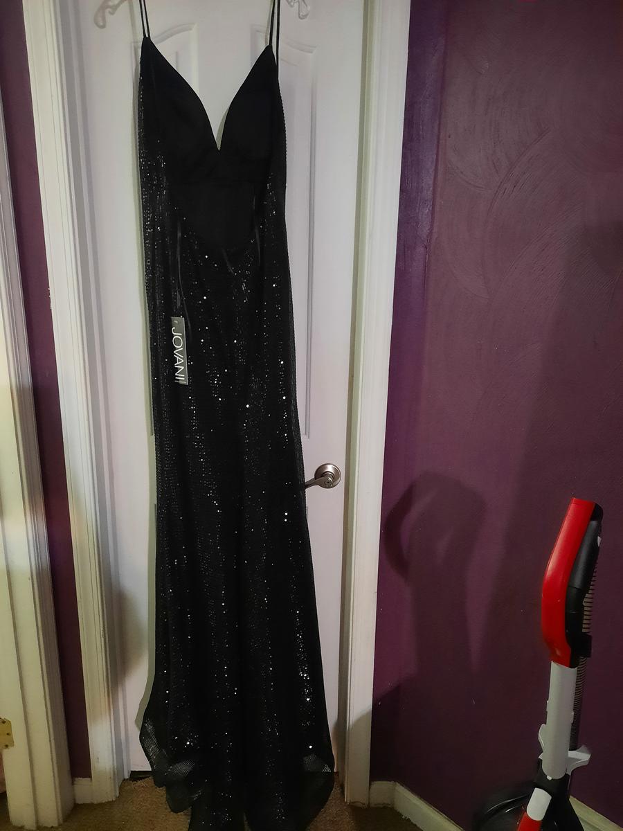 Jovani Black Size 14 Sequin Pageant Straight Mermaid Dress on Queenly