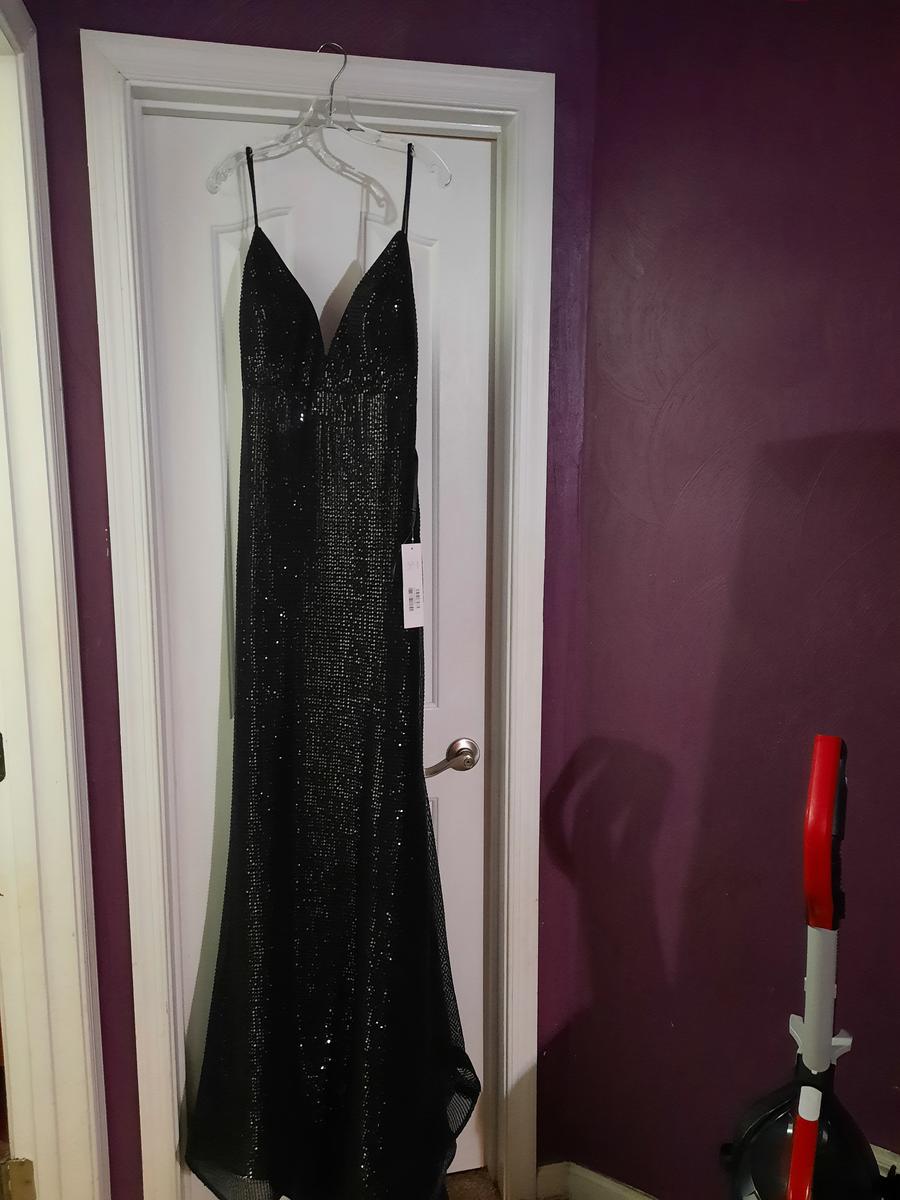 Jovani Black Size 14 Sequin Pageant Straight Mermaid Dress on Queenly
