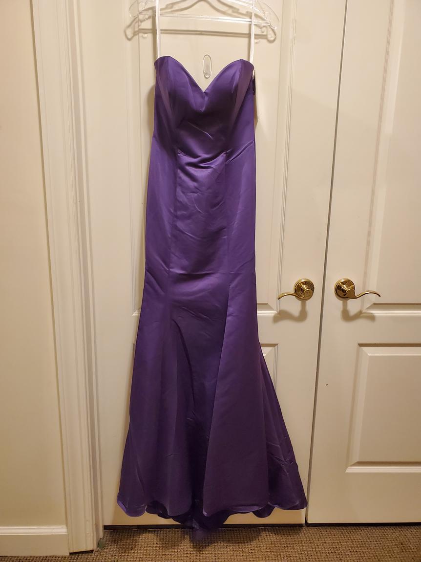 Cinderella Size 10 Satin Purple Mermaid Dress on Queenly