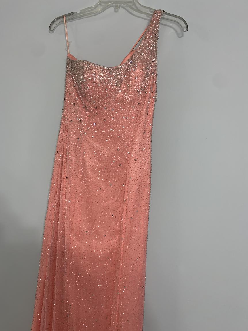 Alyce Designs Size 0 One Shoulder Coral Floor Length Maxi on Queenly