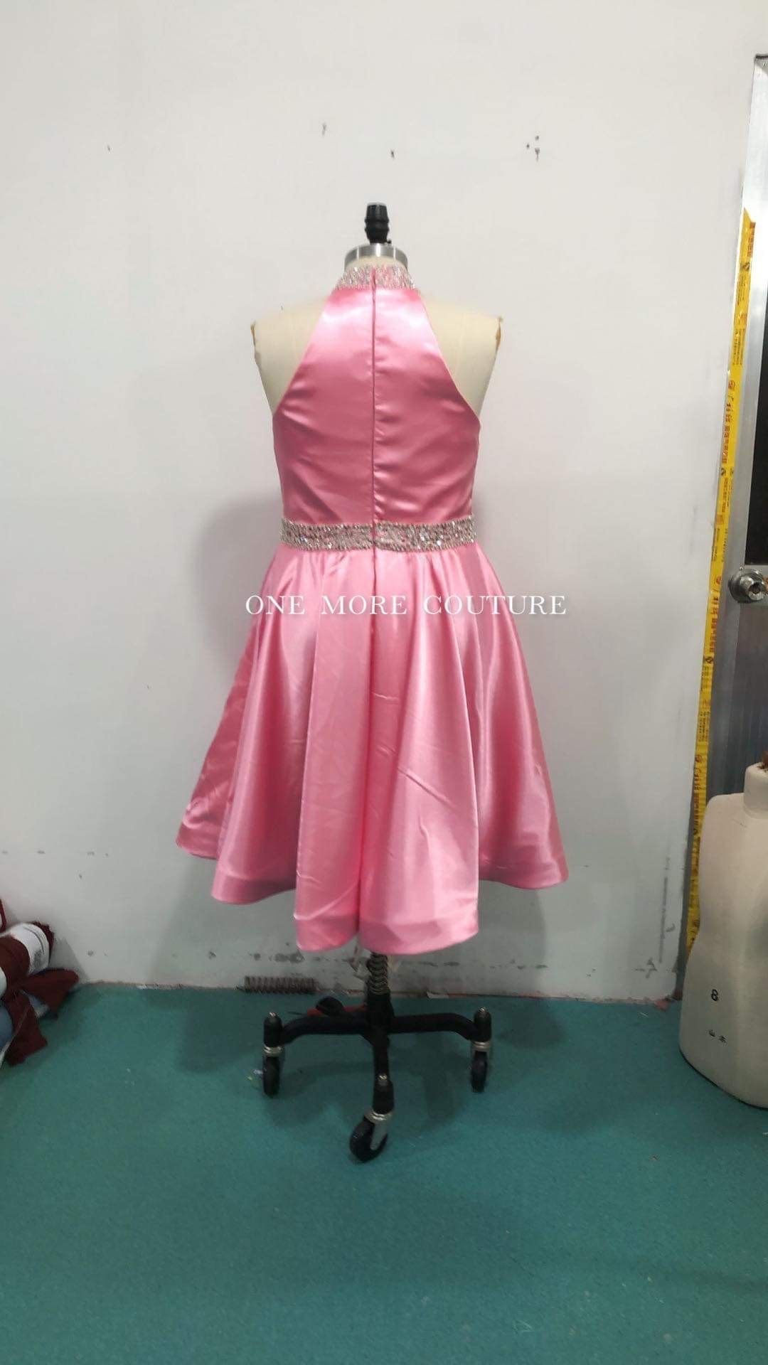 Size 14 Homecoming Satin Pink A-line Dress on Queenly