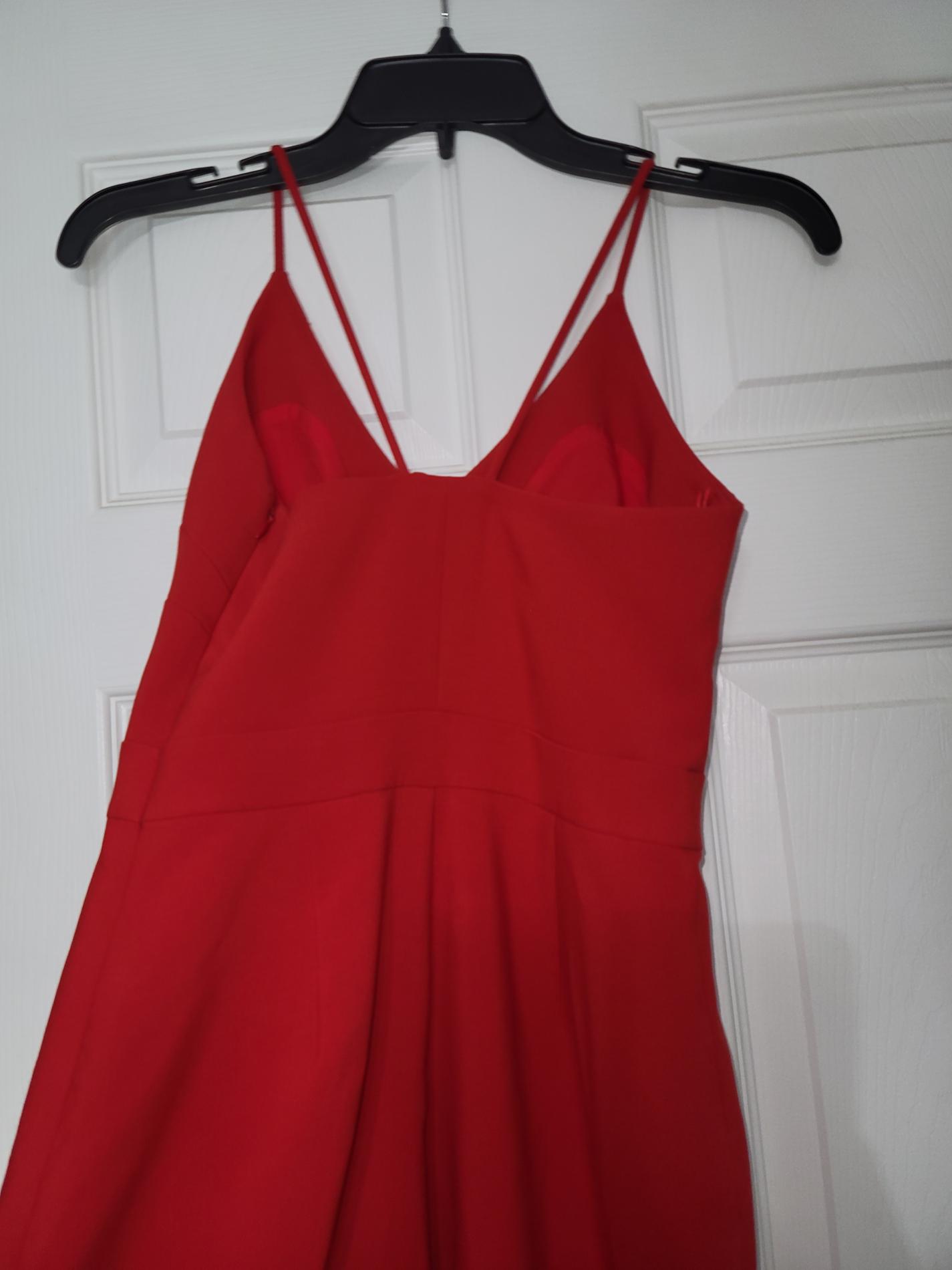 Size 0 Pageant Interview Red Formal Jumpsuit on Queenly