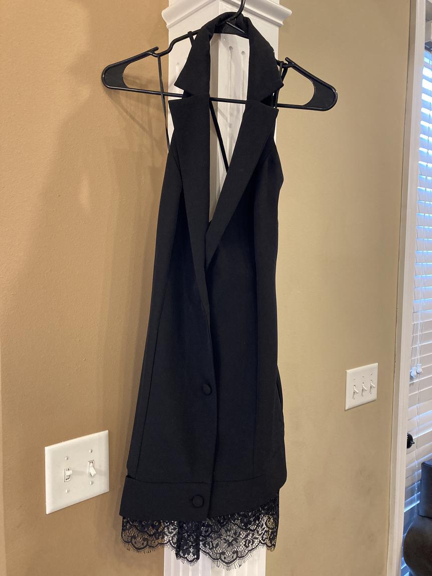 Size 2 Blazer Lace Black Cocktail Dress on Queenly