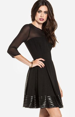 BB Dakota Size 4 Sheer Black Cocktail Dress on Queenly
