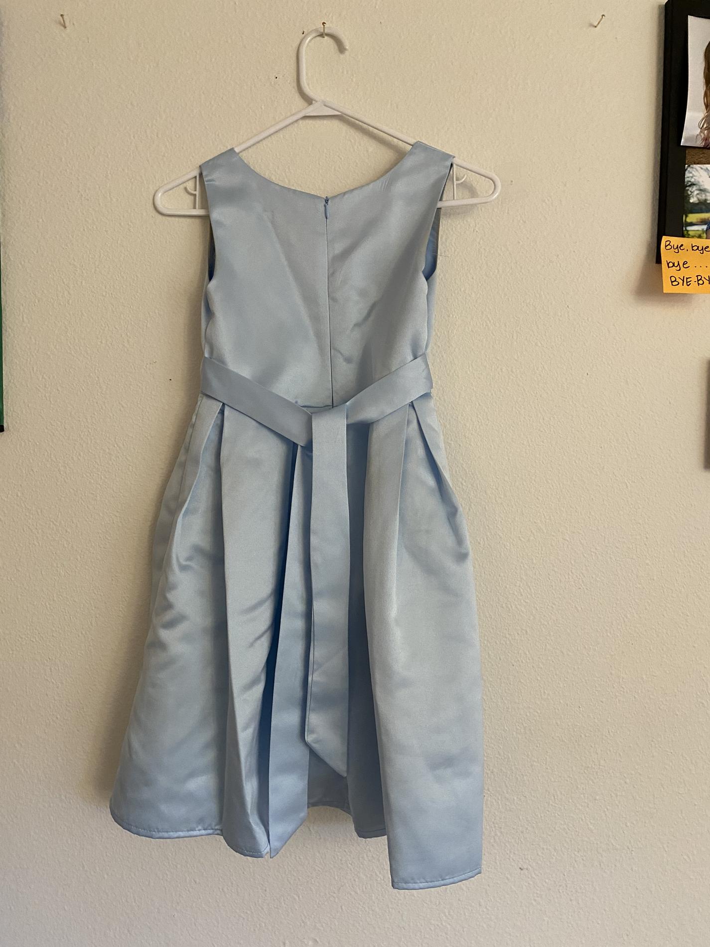 Girls Size 12 Pageant Interview Light Blue A-line Dress on Queenly