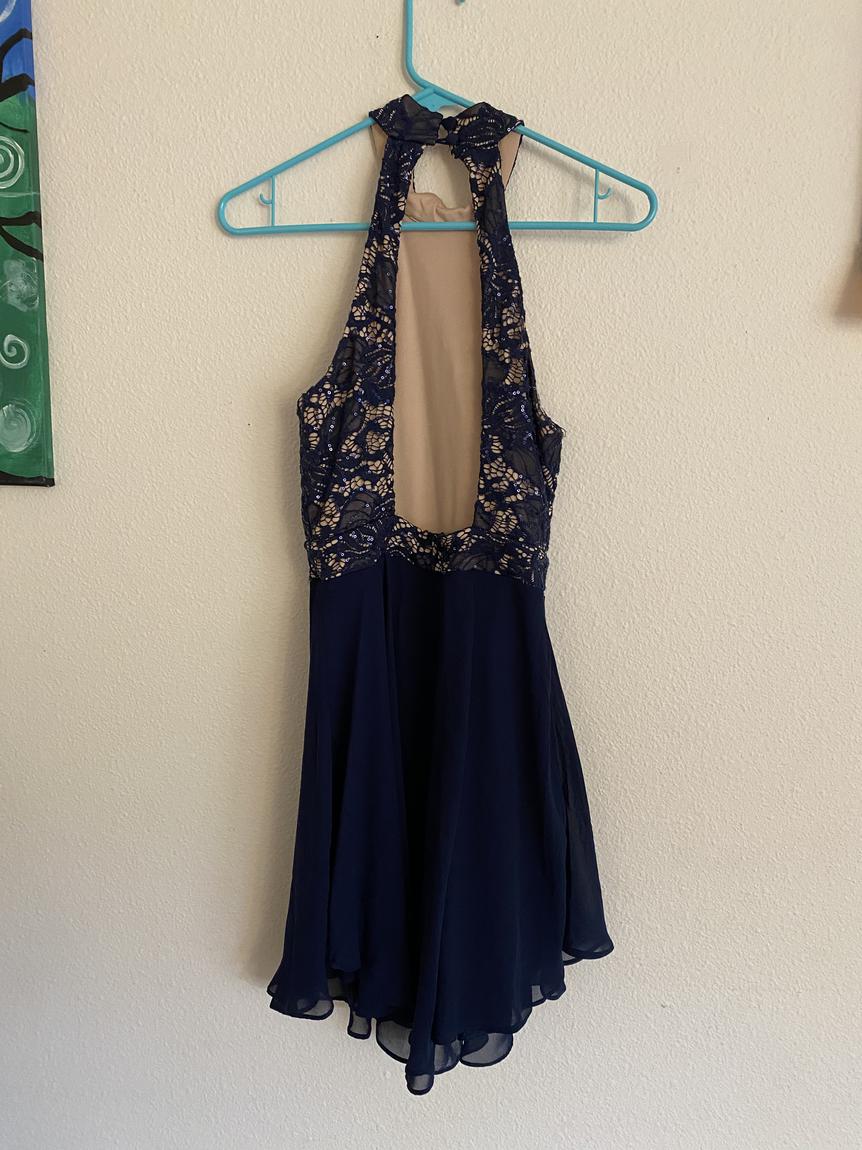Size 8 Navy Blue A-line Dress on Queenly