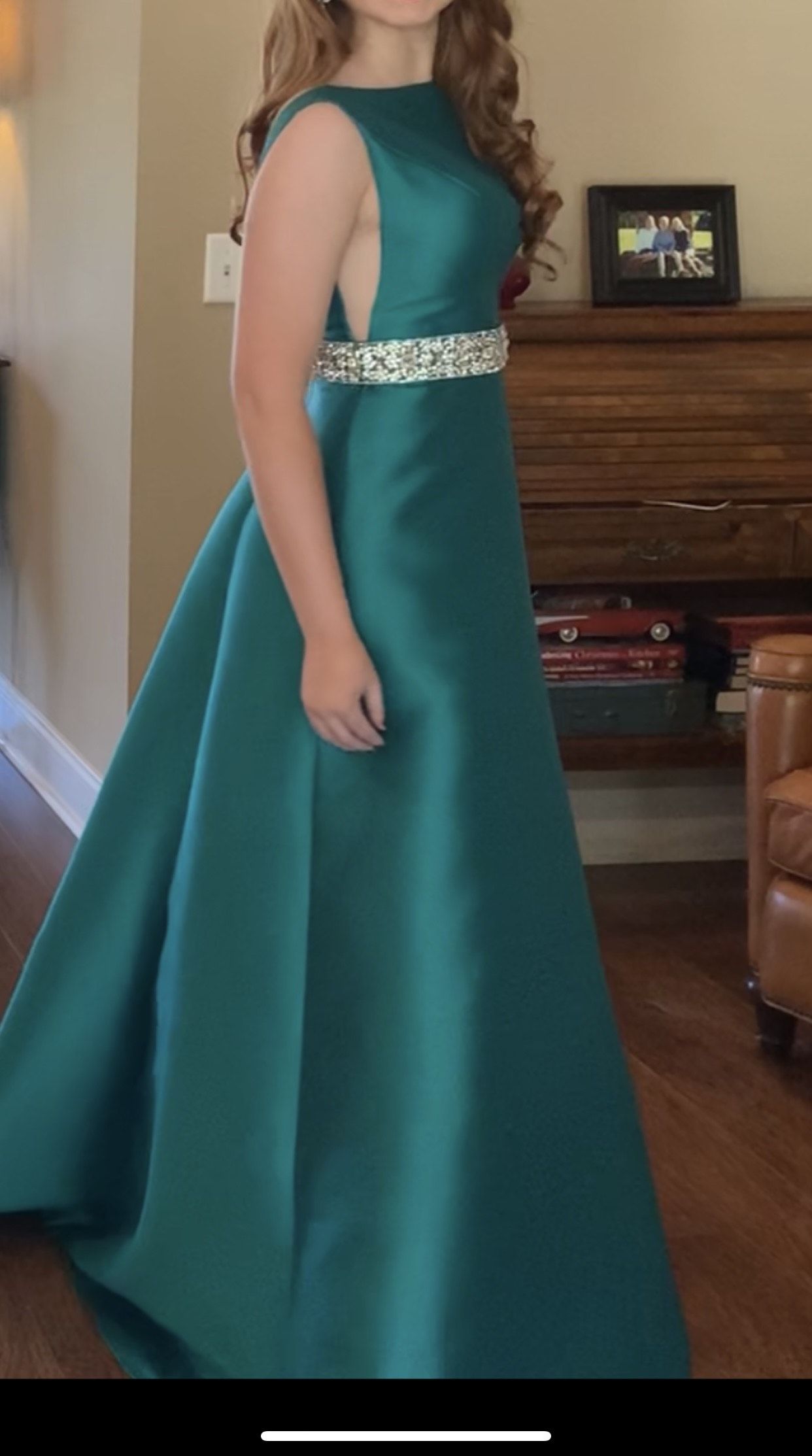 Jovani Size 0 Prom Sequined Blue Ball Gown on Queenly