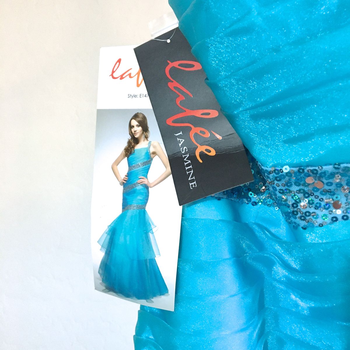 Style E147007 Laffe Jasmine Size 12 Prom One Shoulder Blue Mermaid Dress on Queenly