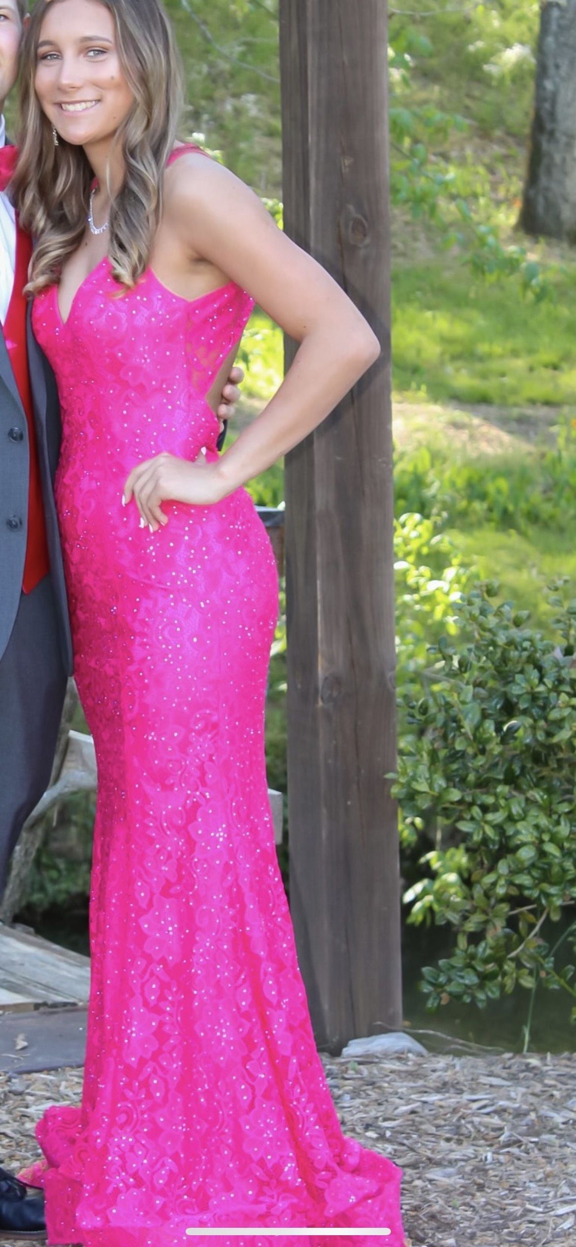 Sherri Hill Size 2 Prom Lace Pink Mermaid Dress on Queenly