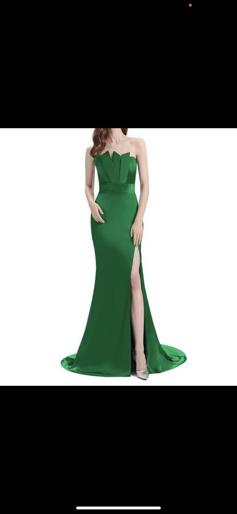 Size 6 Prom Emerald Green Side Slit Dress on Queenly