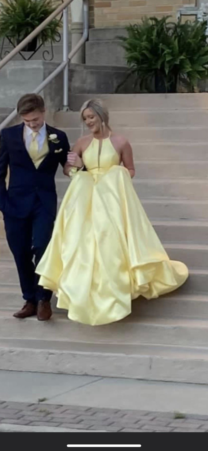 Sherri Hill Size 2 Bridesmaid Plunge Yellow Ball Gown on Queenly