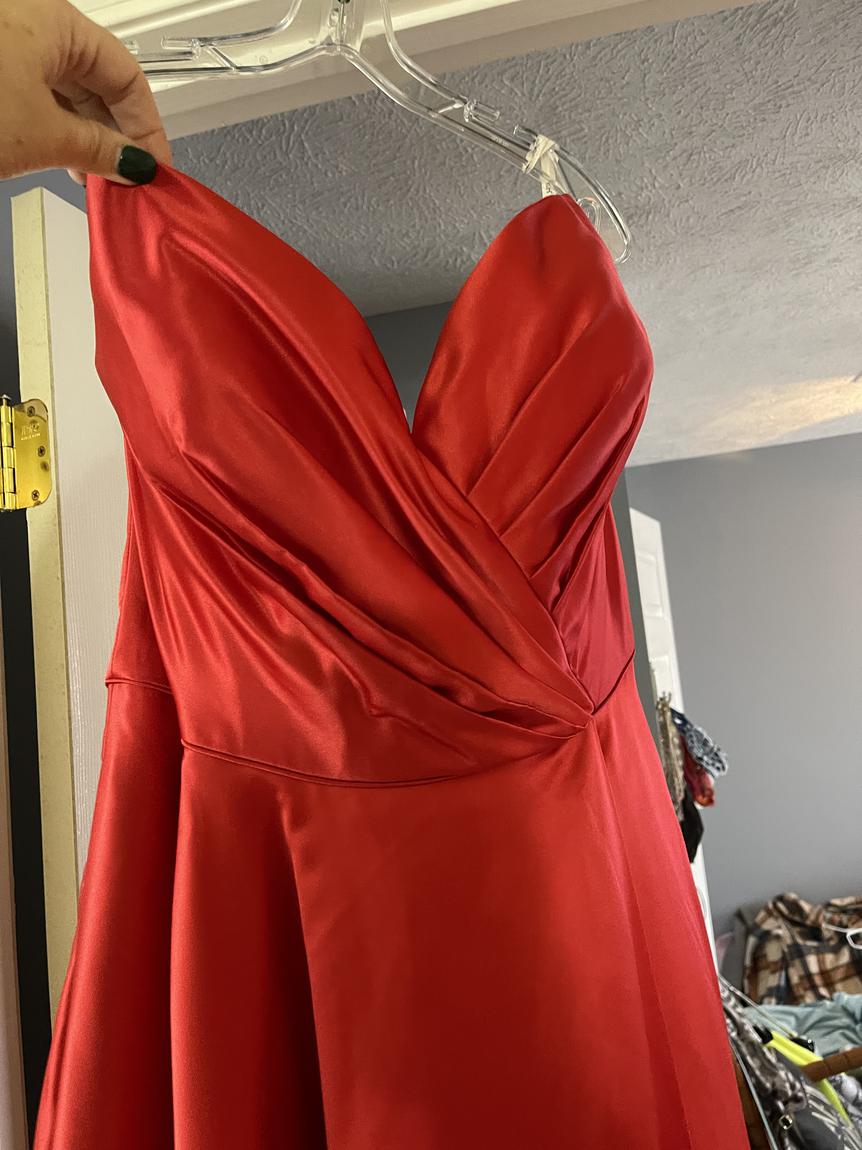 Sherri Hill Plus Size 18 Prom Strapless Red Ball Gown on Queenly