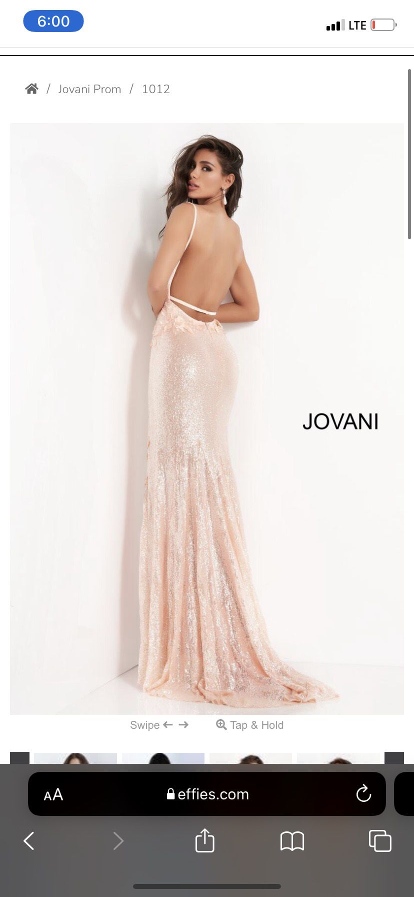 Jovani Size 0 Prom Plunge Sheer Rose Gold Mermaid Dress on Queenly