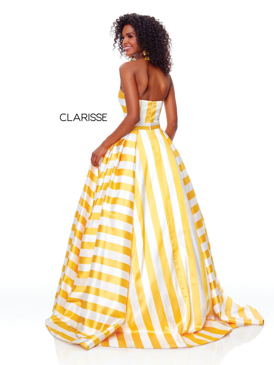 Style 3875 Clarisse Size 4 Prom Strapless Yellow Ball Gown on Queenly