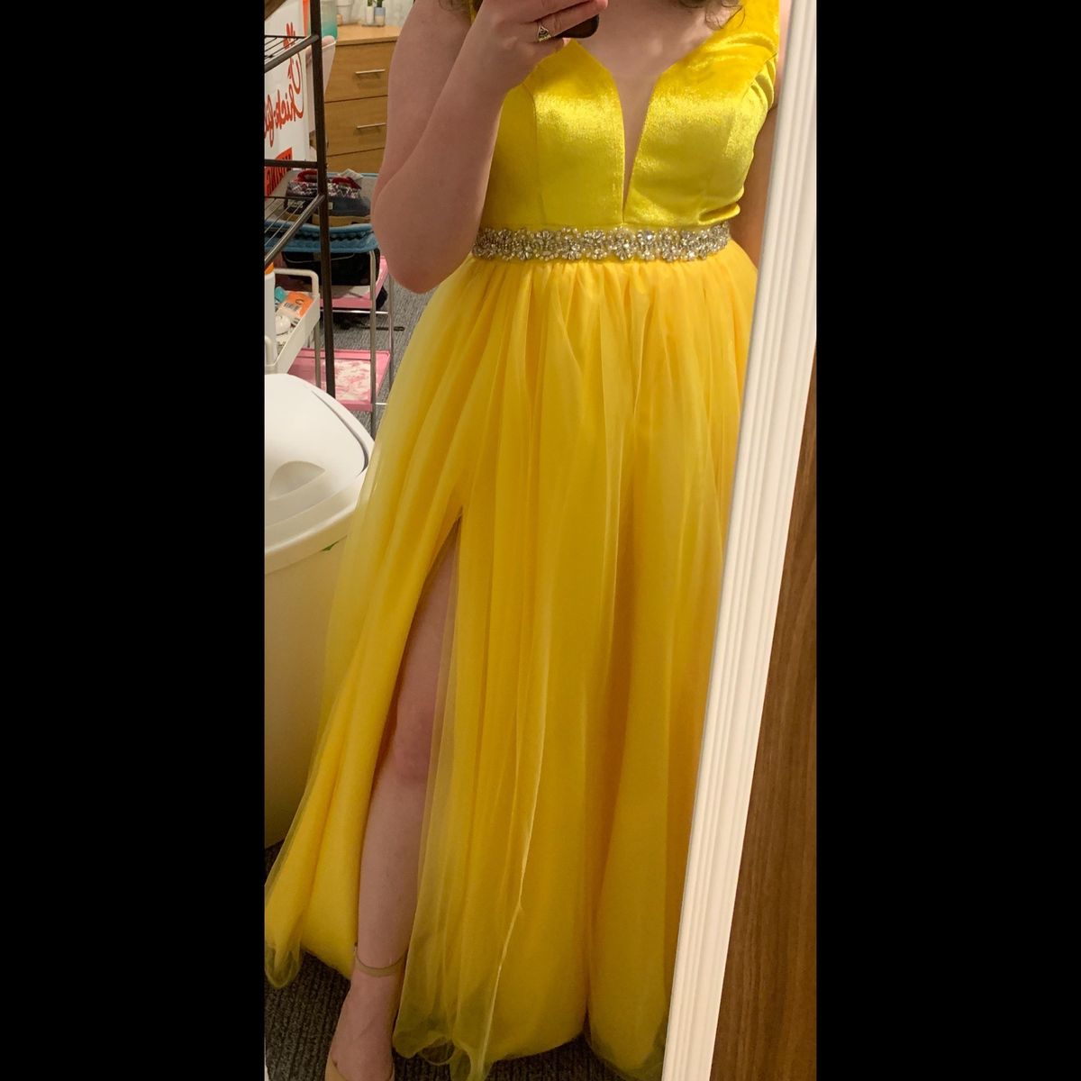 Size 4 Yellow A-line Dress on Queenly