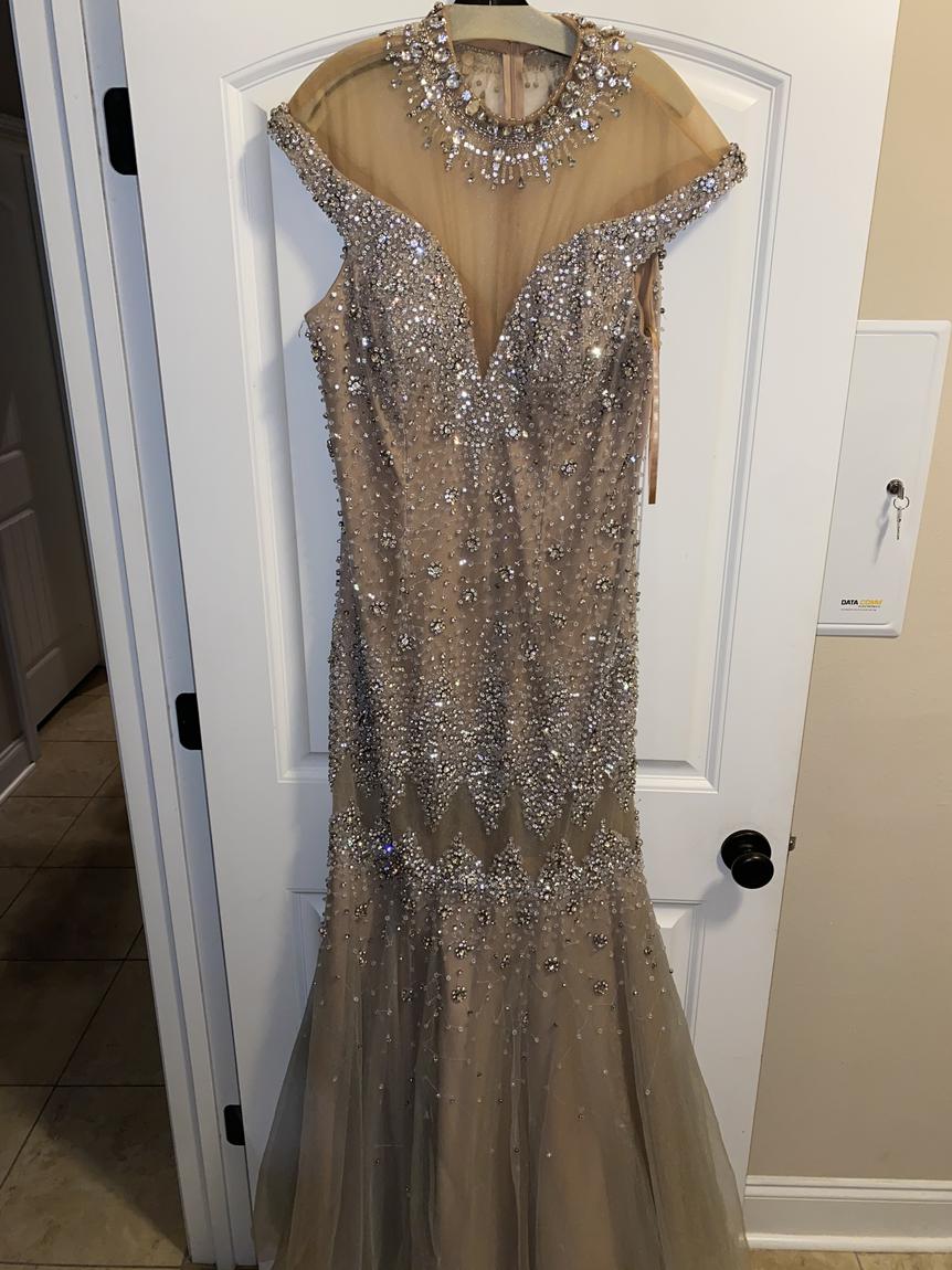 Terani Couture Plus Size 16 Nude Mermaid Dress on Queenly
