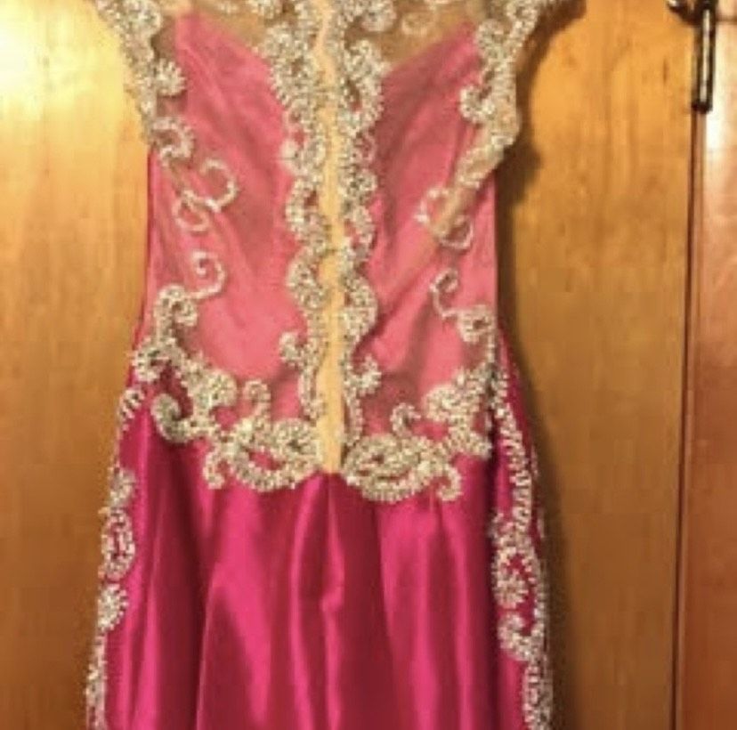 Mac Duggal Size 4 Prom Sequined Hot Pink Mermaid Dress on Queenly