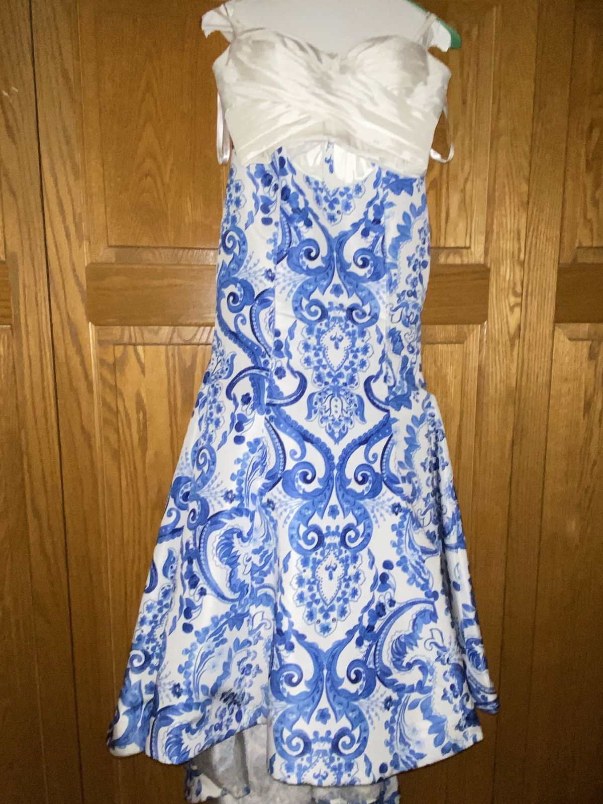 Sherri Hill Size 4 Prom Strapless Light Blue Mermaid Dress on Queenly