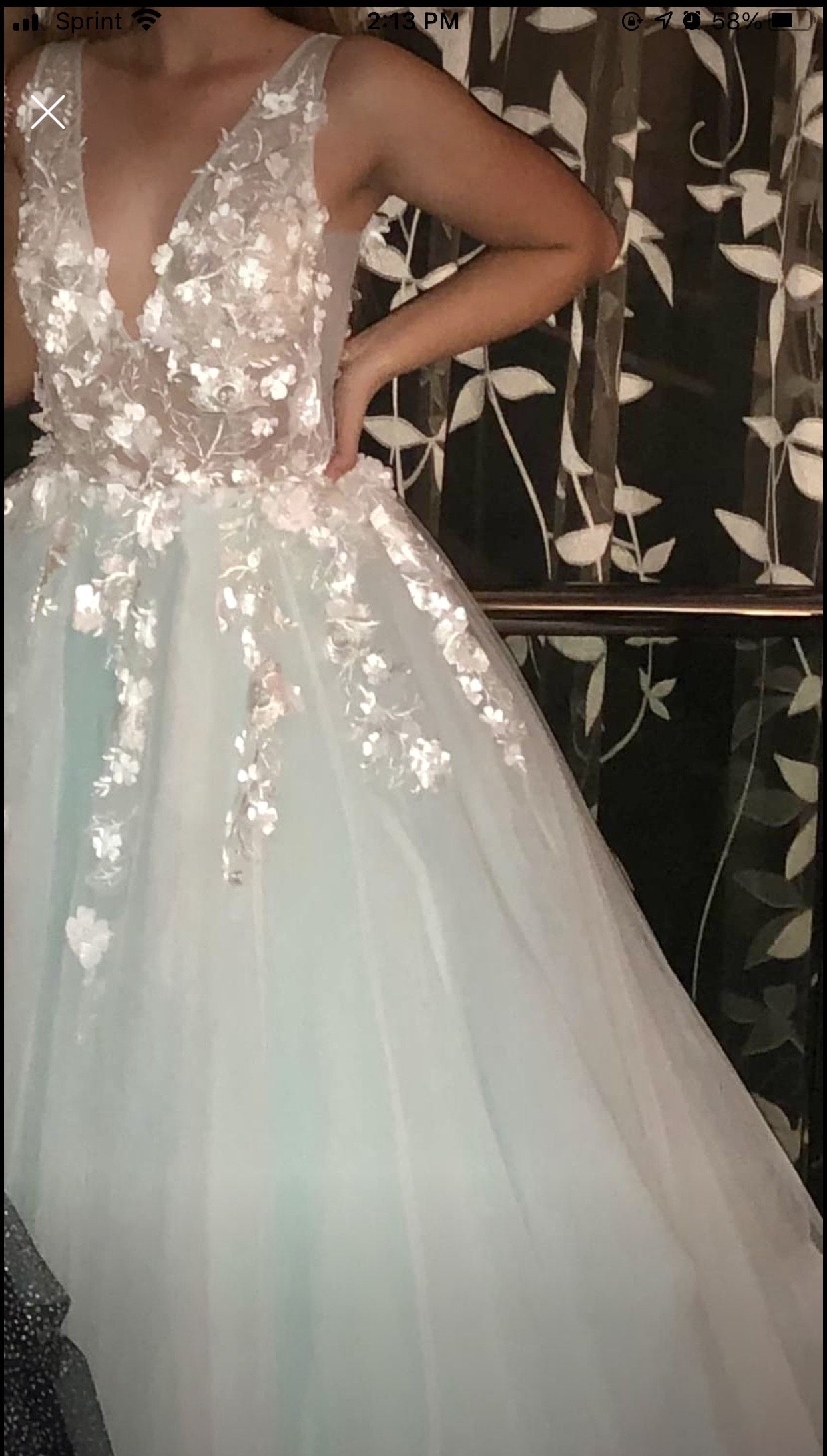 Jovani Size 4 Prom Lace Light Blue Ball Gown on Queenly