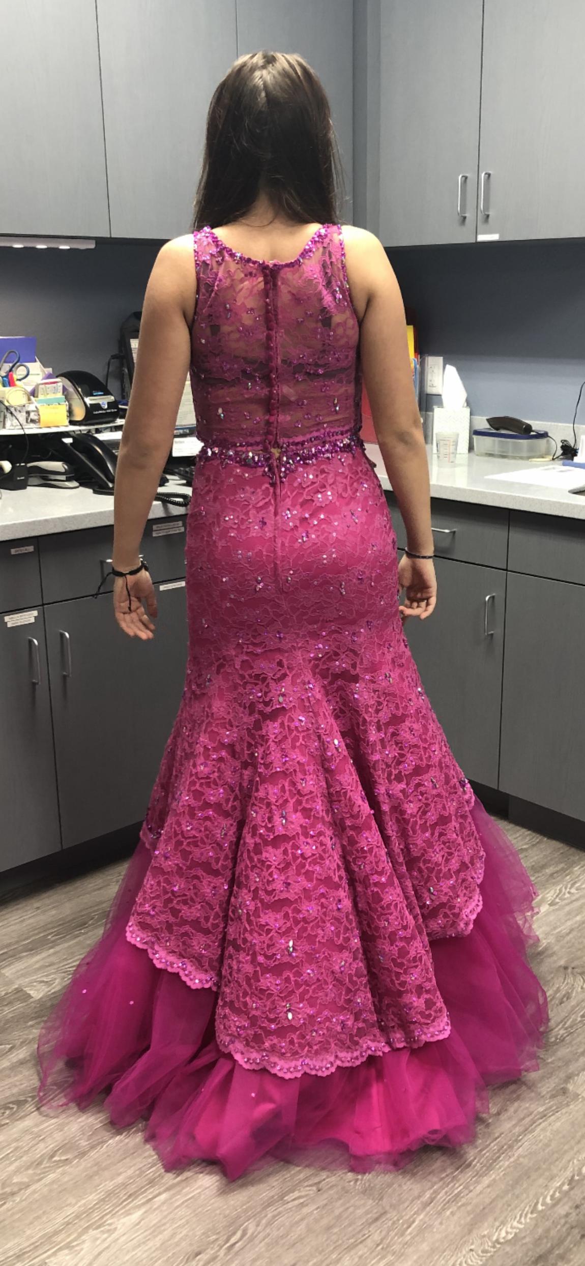 MoriLee Size 8 Pink Mermaid Dress on Queenly