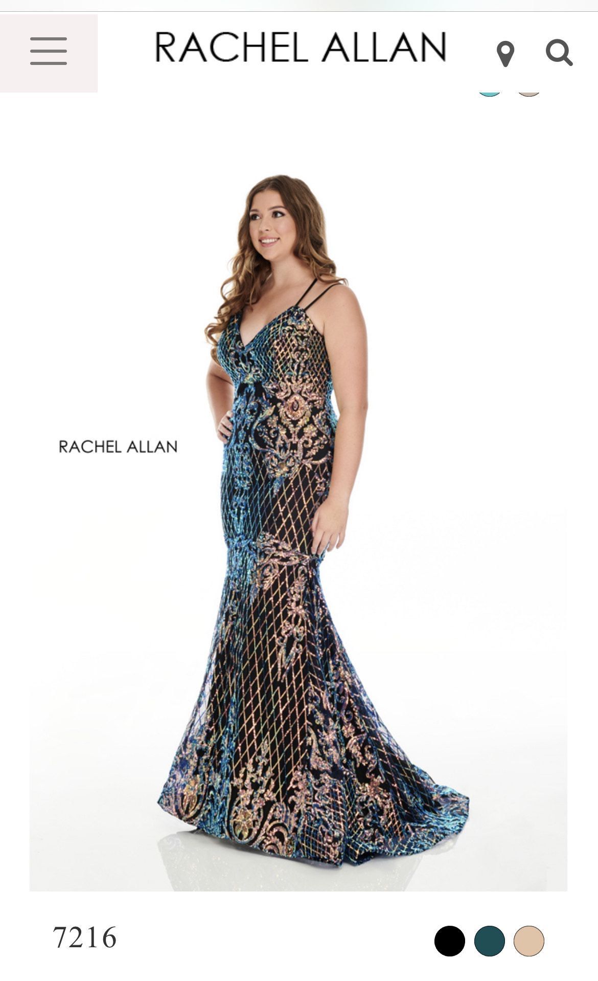Rachel Allan Plus Size 20 Prom Multicolor Mermaid Dress on Queenly