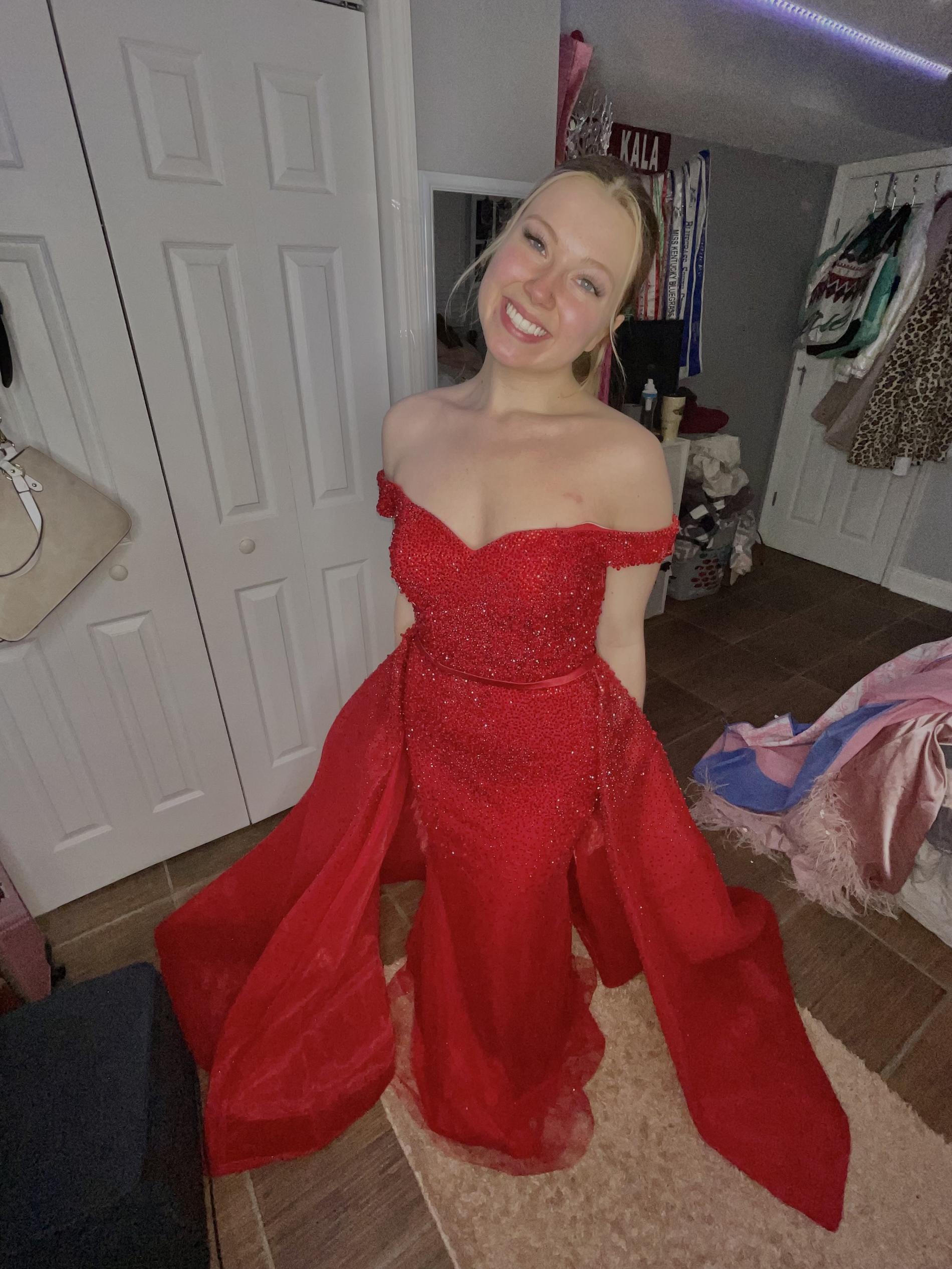 Panoply Size 6 Pageant Red Ball Gown on Queenly