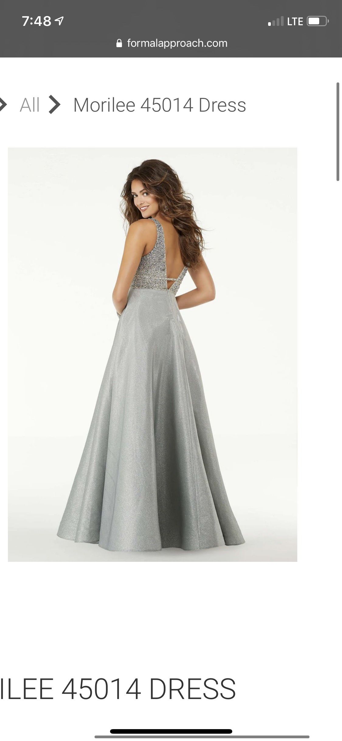 Size 4 Prom Sheer Silver Ball Gown on Queenly