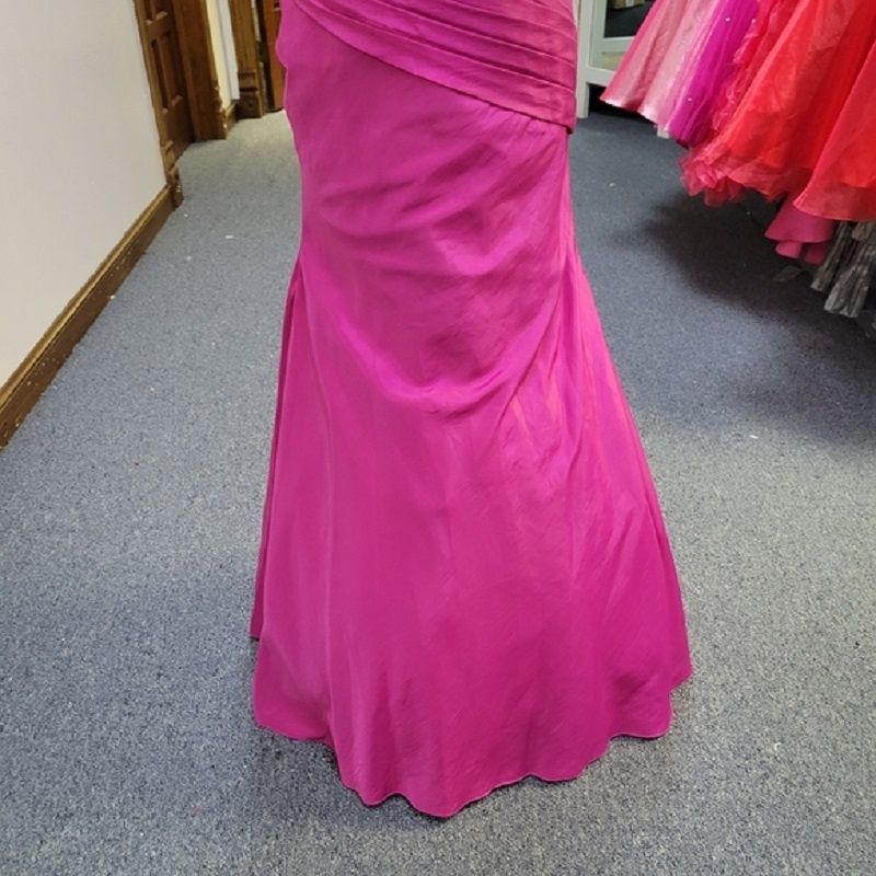 Style 6241 Night Moves Size 6 Prom Strapless Sequined Hot Pink Mermaid Dress on Queenly