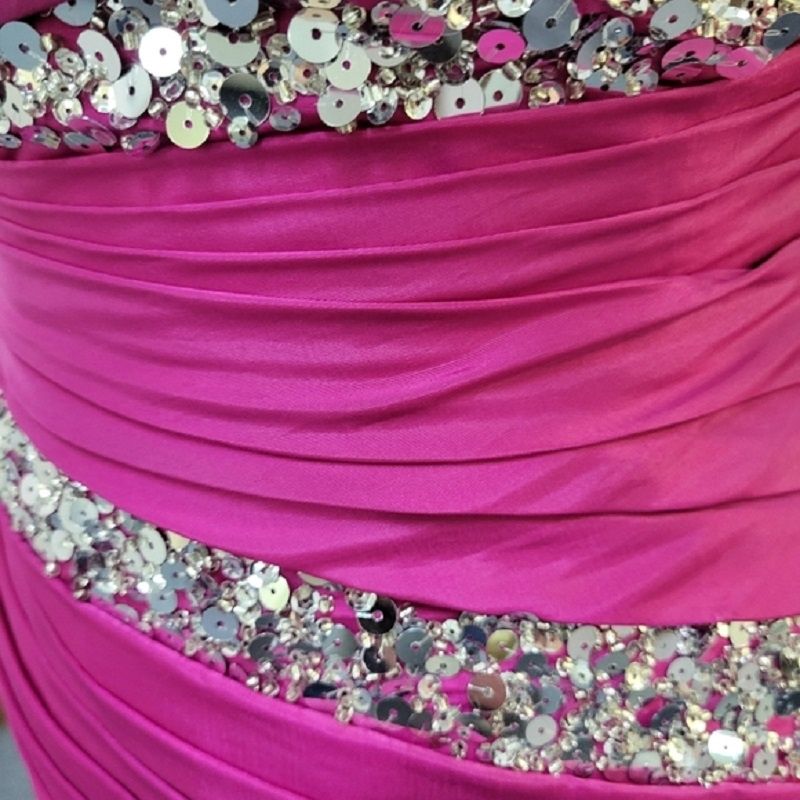 Style 6241 Night Moves Size 6 Prom Sequined Hot Pink Mermaid Dress on Queenly