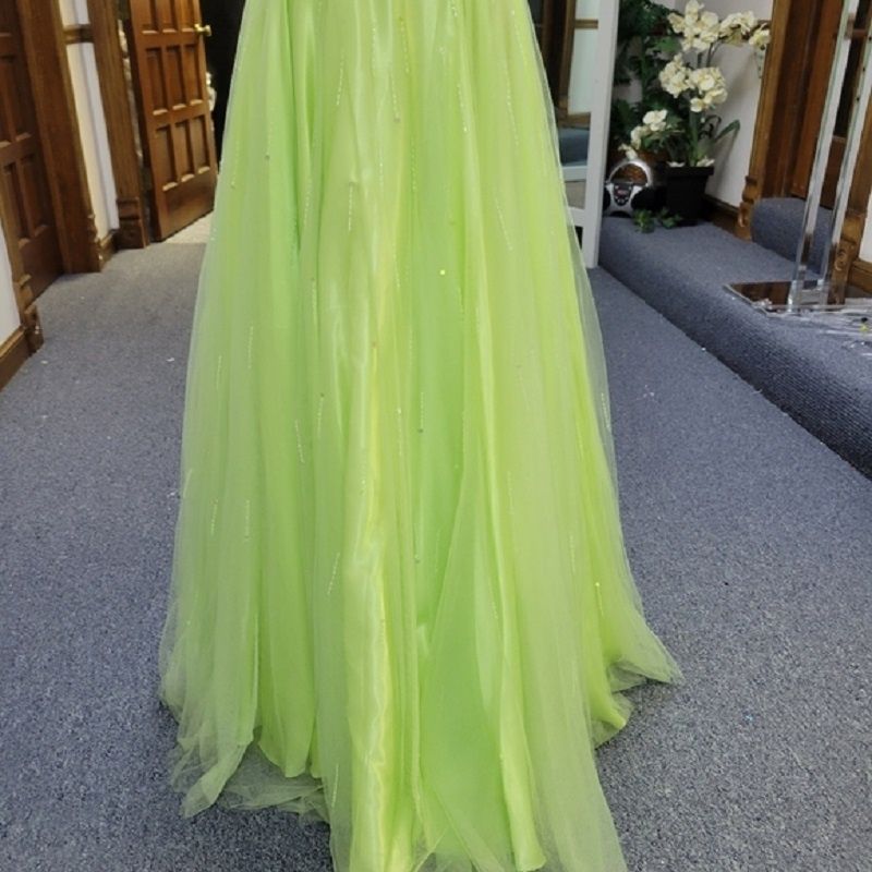 Style C4542 Nina Canacci Size 6 Prom Strapless Sheer Green Ball Gown on Queenly