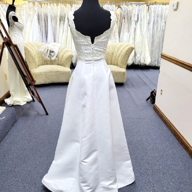 Style 1060 Precious Formals Size 4 Prom White Ball Gown on Queenly