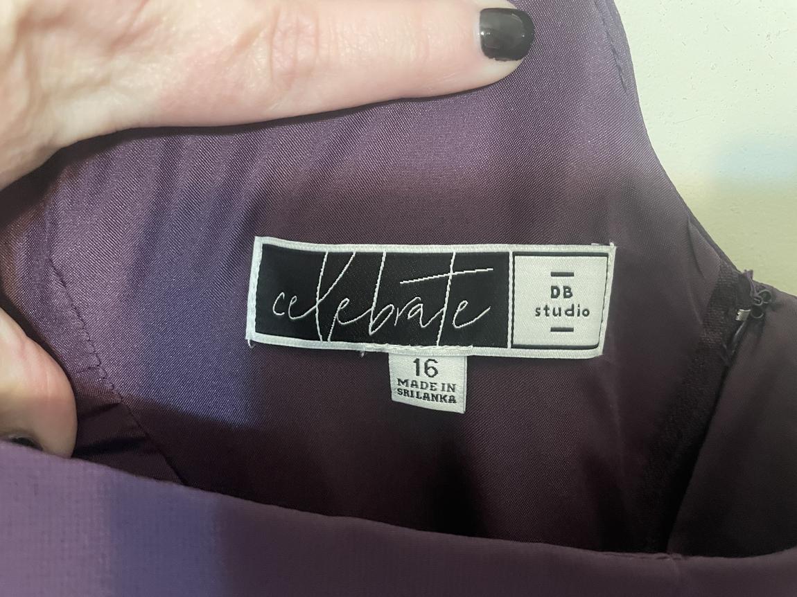 Plus Size 16 Purple Side Slit Dress on Queenly