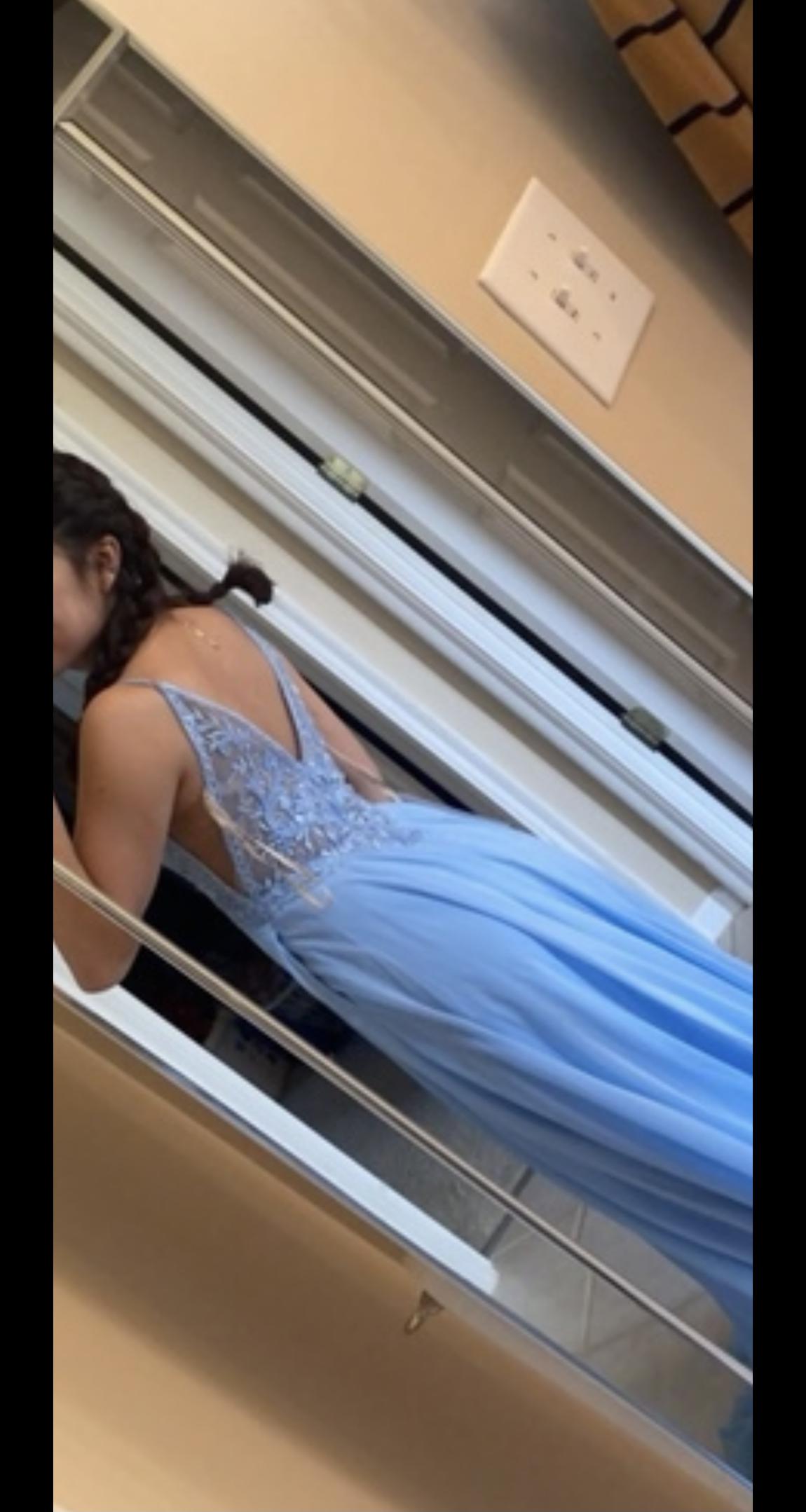 Faviana Size 00 Blue Side Slit Dress on Queenly