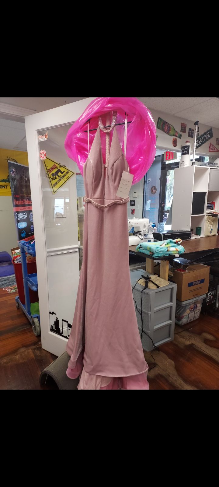 Style 6436 Rachel Allan Size 14 Pink Mermaid Dress on Queenly