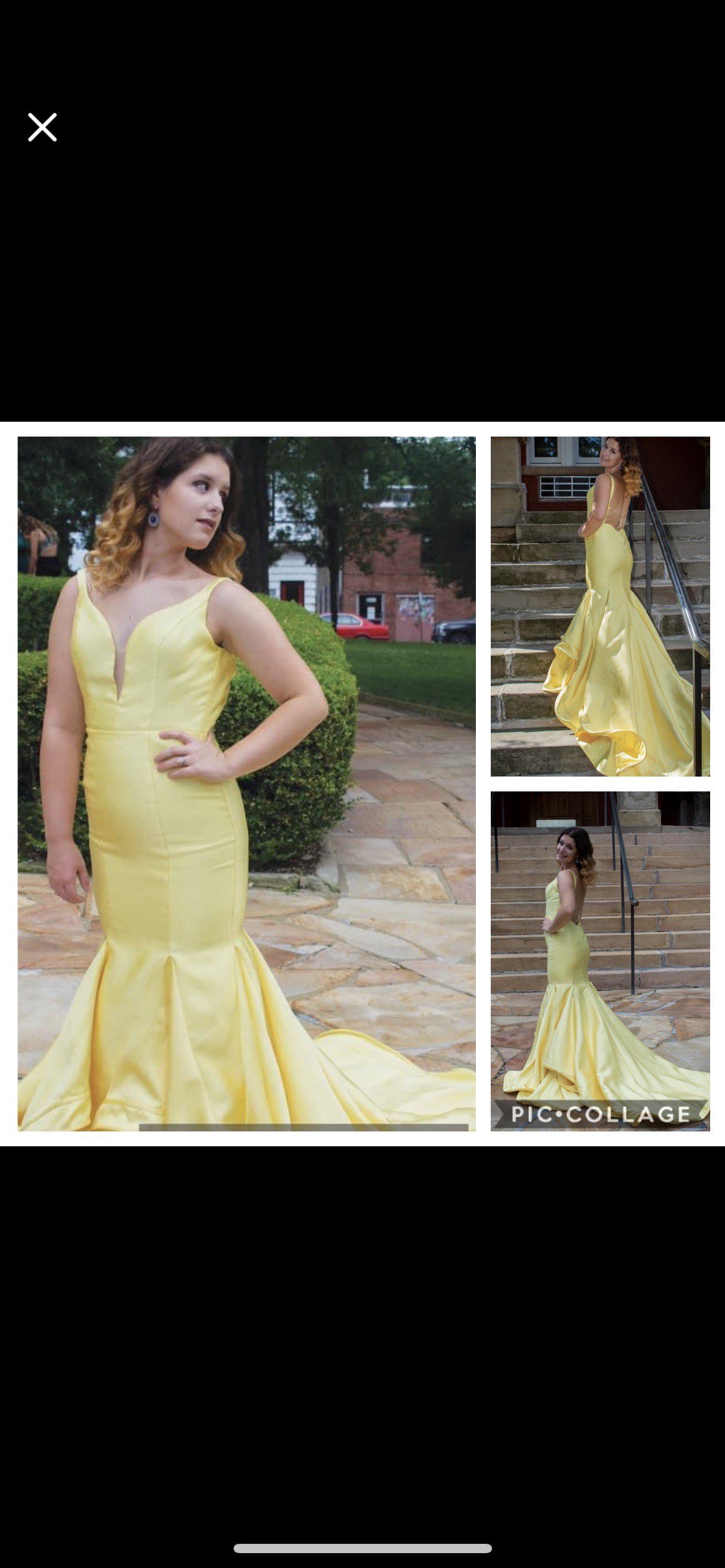 Mac Duggal Size 4 Yellow Mermaid Dress on Queenly
