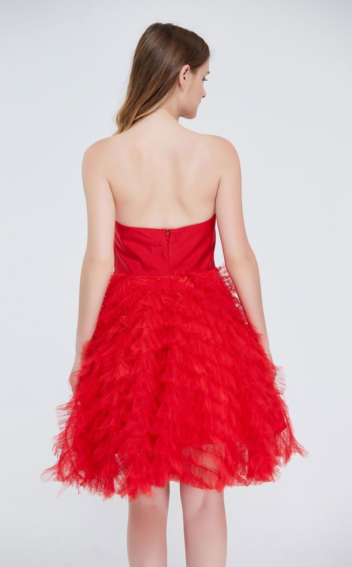 Style Cameron Jadore Plus Size 16 Strapless Red Cocktail Dress on Queenly