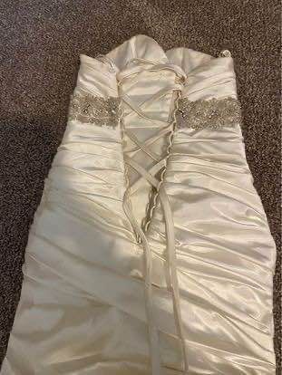 Size 2 Wedding Strapless Sequined White Mermaid Dress on Queenly
