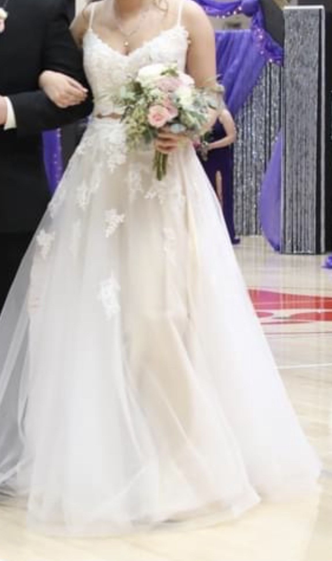 La Femme Size 10 White Side Slit Dress on Queenly