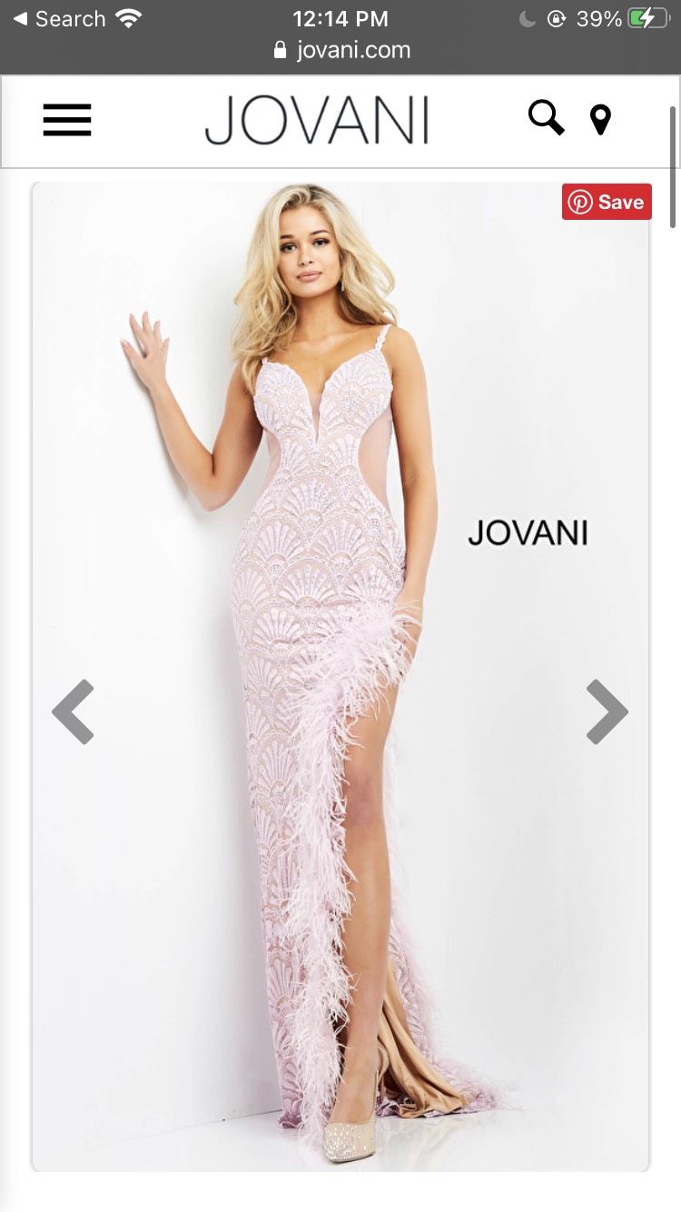 Jovani Size 00 Prom Light Pink Side Slit Dress on Queenly