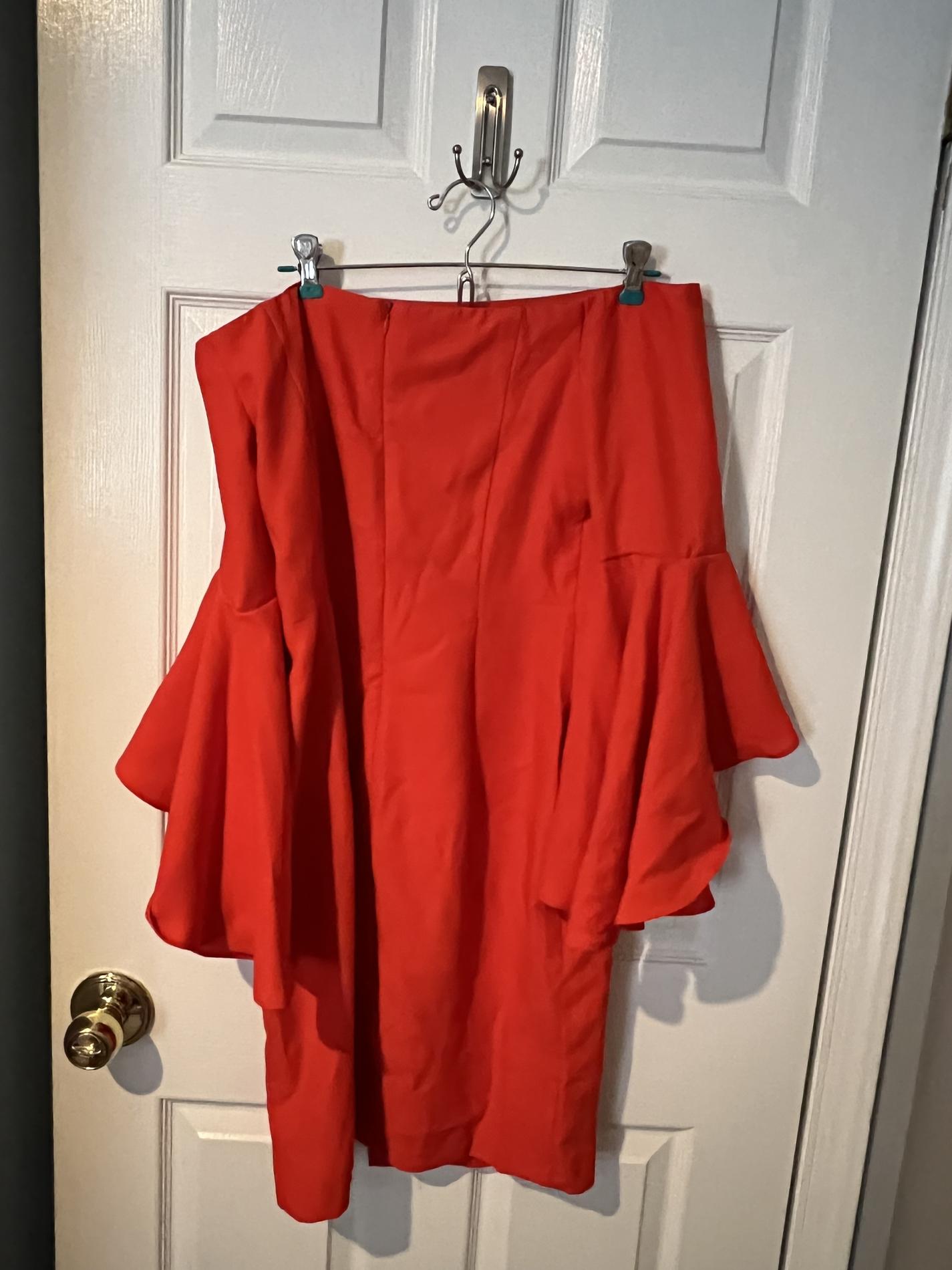 Size 6 Homecoming Strapless Orange Cocktail Dress on Queenly