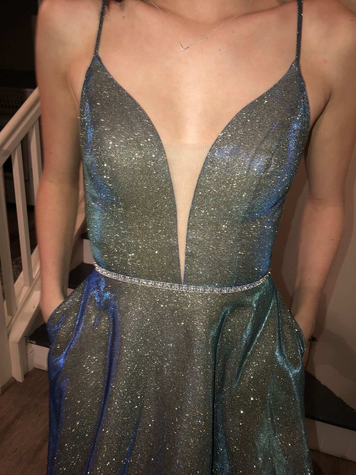 Elizabeth K by gls Size 2 Prom Sheer Multicolor Dress With Train on Queenly