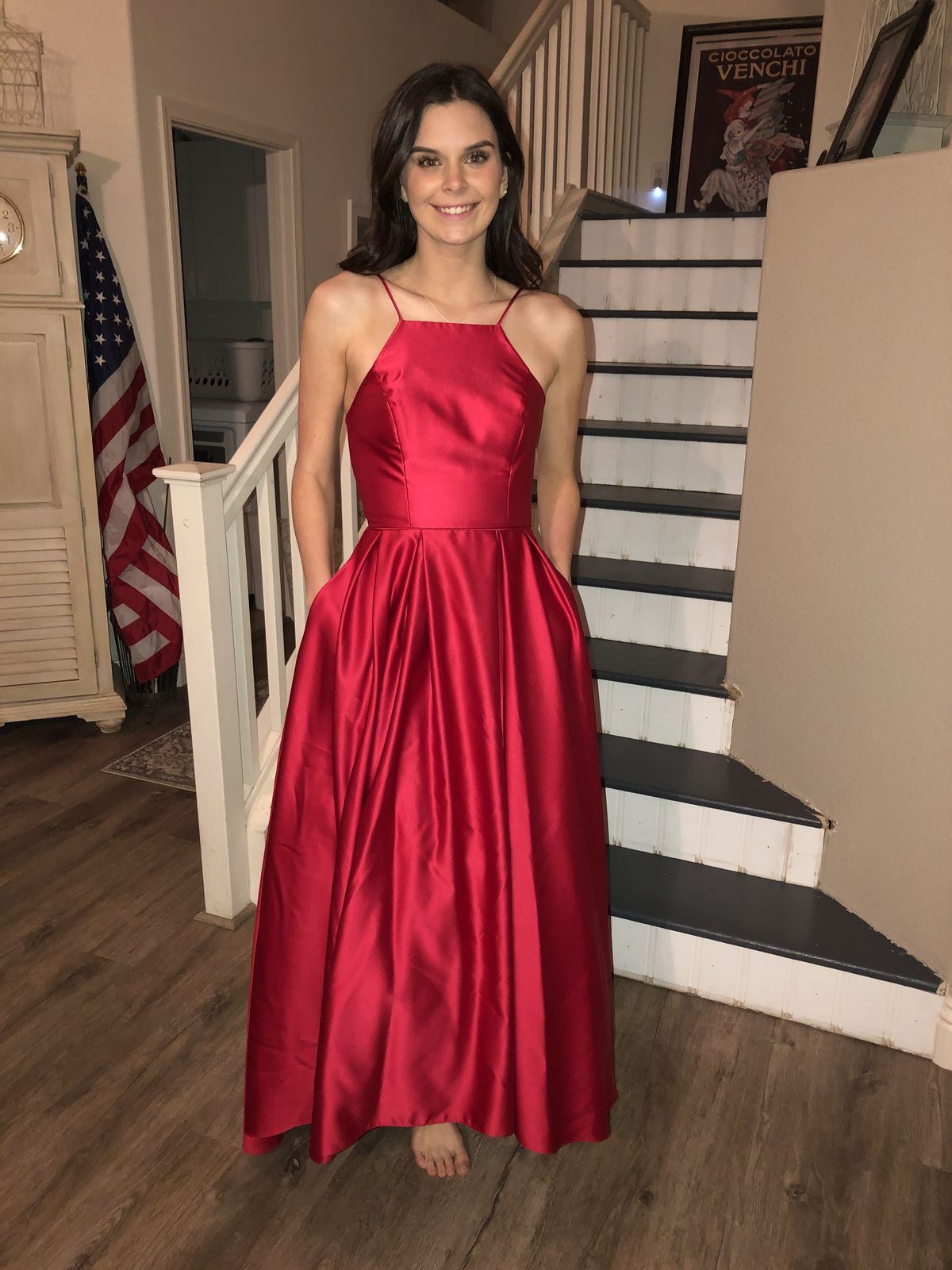 Betsy and Adam Size 4 Prom Red Ball Gown on Queenly