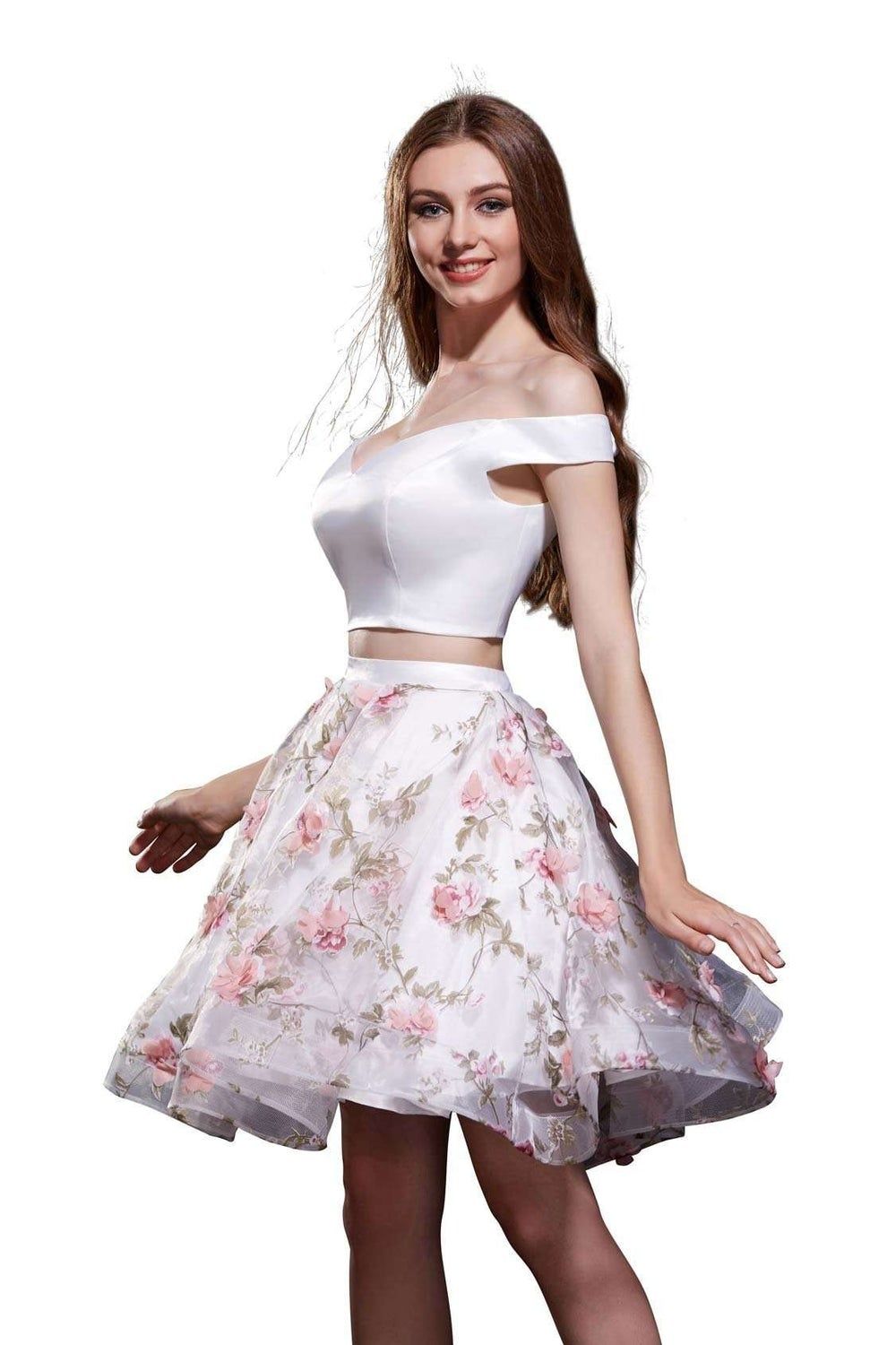 Style Marigold Jadore Size 12 Prom Off The Shoulder Floral Light Pink Cocktail Dress on Queenly
