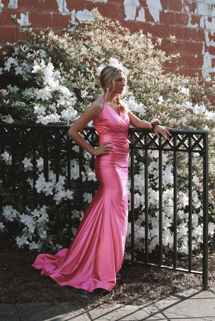 Size 0 Prom Hot Pink Floor Length Maxi on Queenly