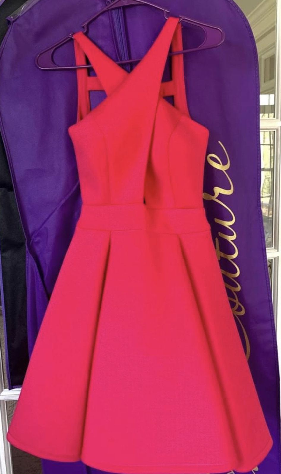 Rachel Allan Size 4 Satin Hot Pink A-line Dress on Queenly