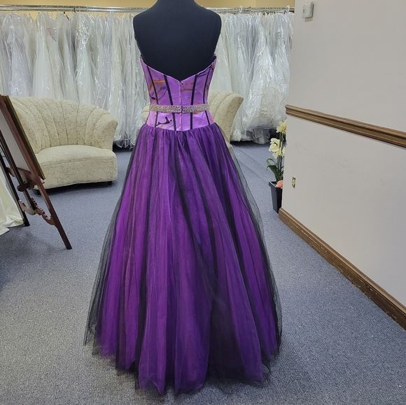 Style P52000 Precious Formals Size 6 Prom Strapless Sheer Multicolor Ball Gown on Queenly