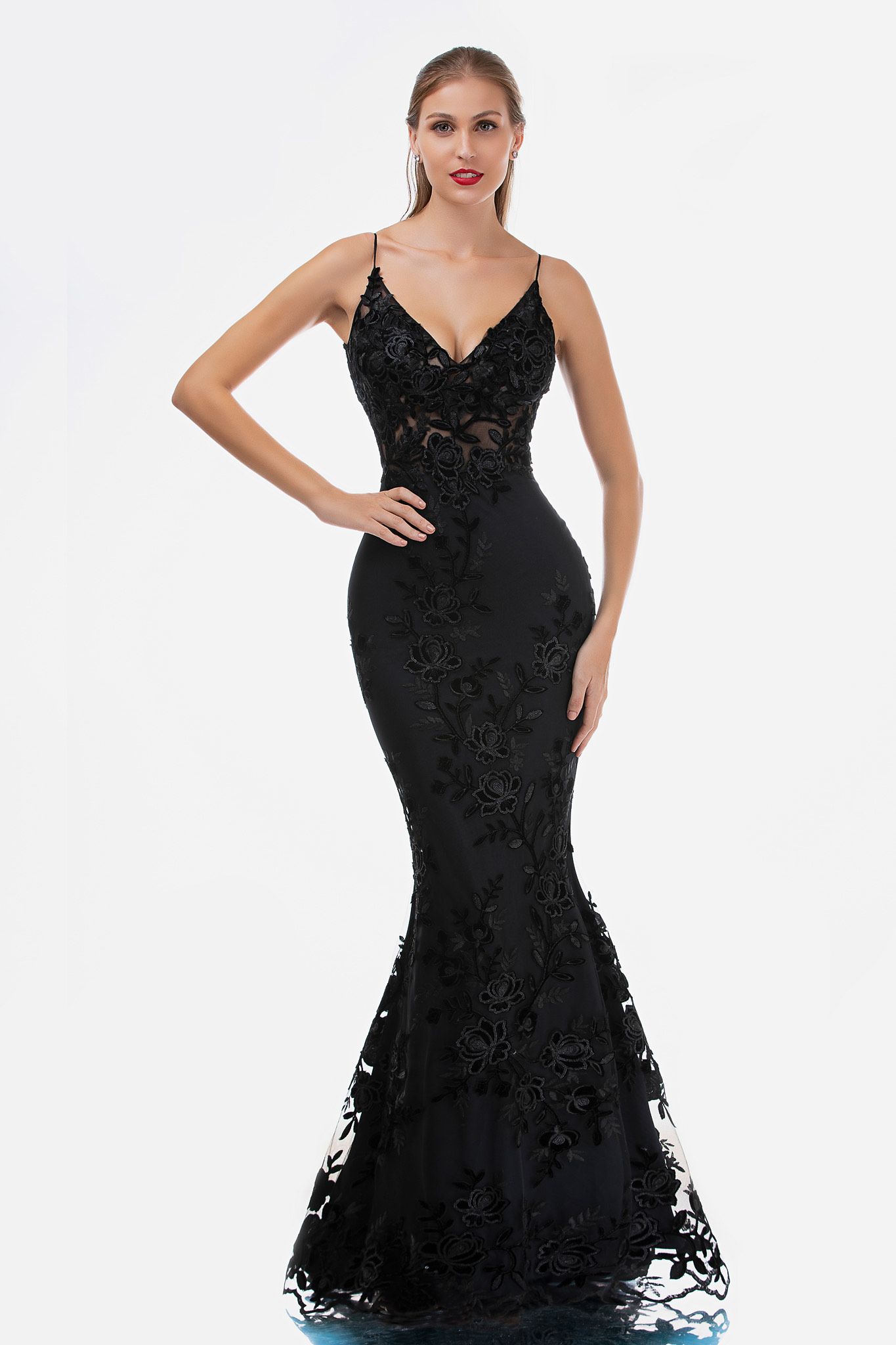 Nina Canacci Size 2 Lace Black Mermaid Dress on Queenly