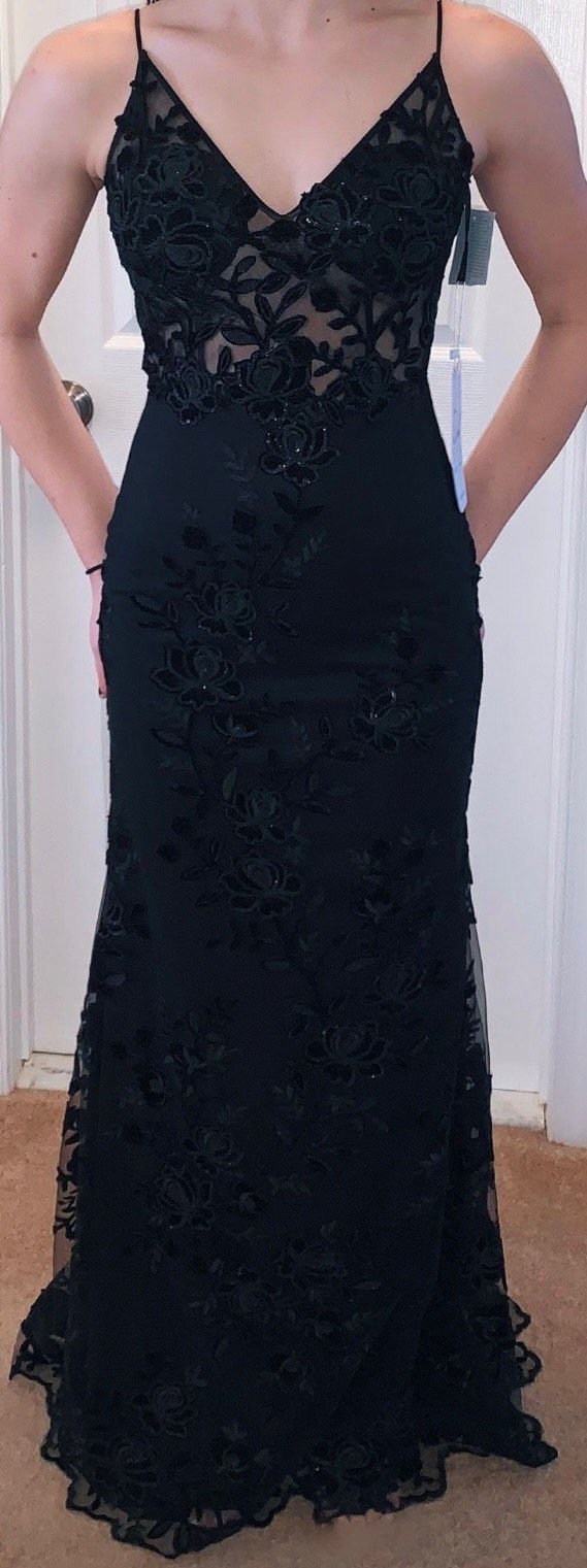 Nina Canacci Size 2 Lace Black Mermaid Dress on Queenly