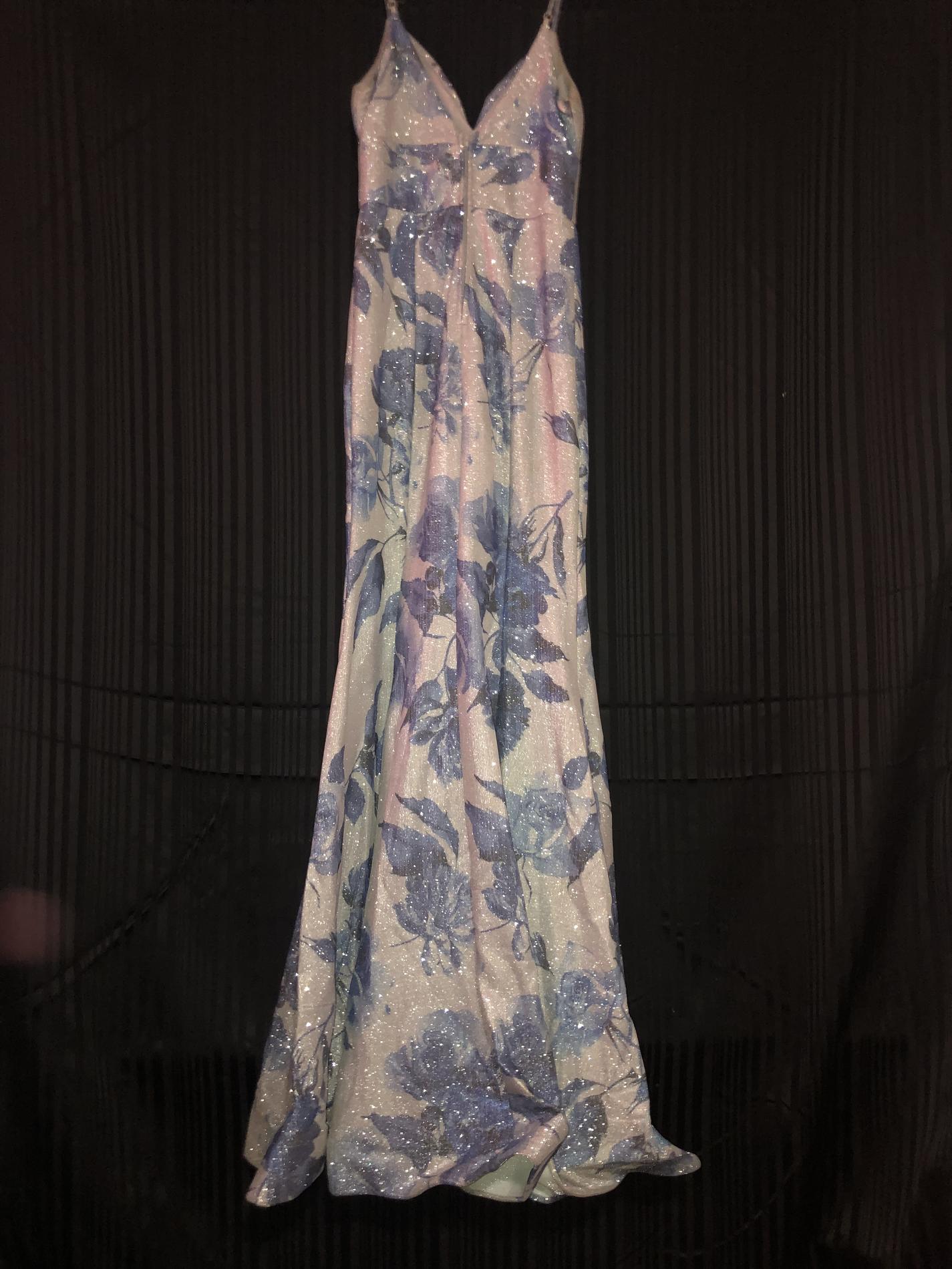 B. Darlin Size 0 Floral Blue Mermaid Dress on Queenly